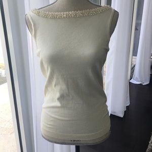 Ann Taylor pearl embellished top